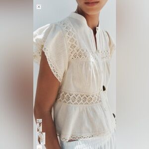 NWT XS Zara crochet ladder stitch top